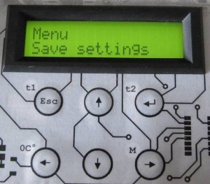 Menu save settings